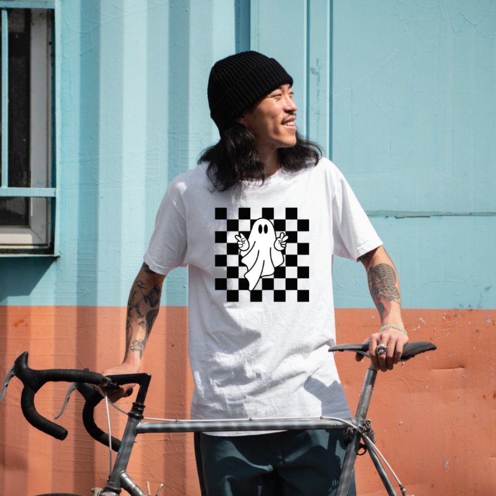Checkered Vintage Ghost Shirt - Unisex